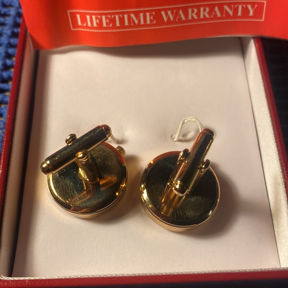 Vintage Peugeot dress Cuff Links gold tone - Picture 4 of 5